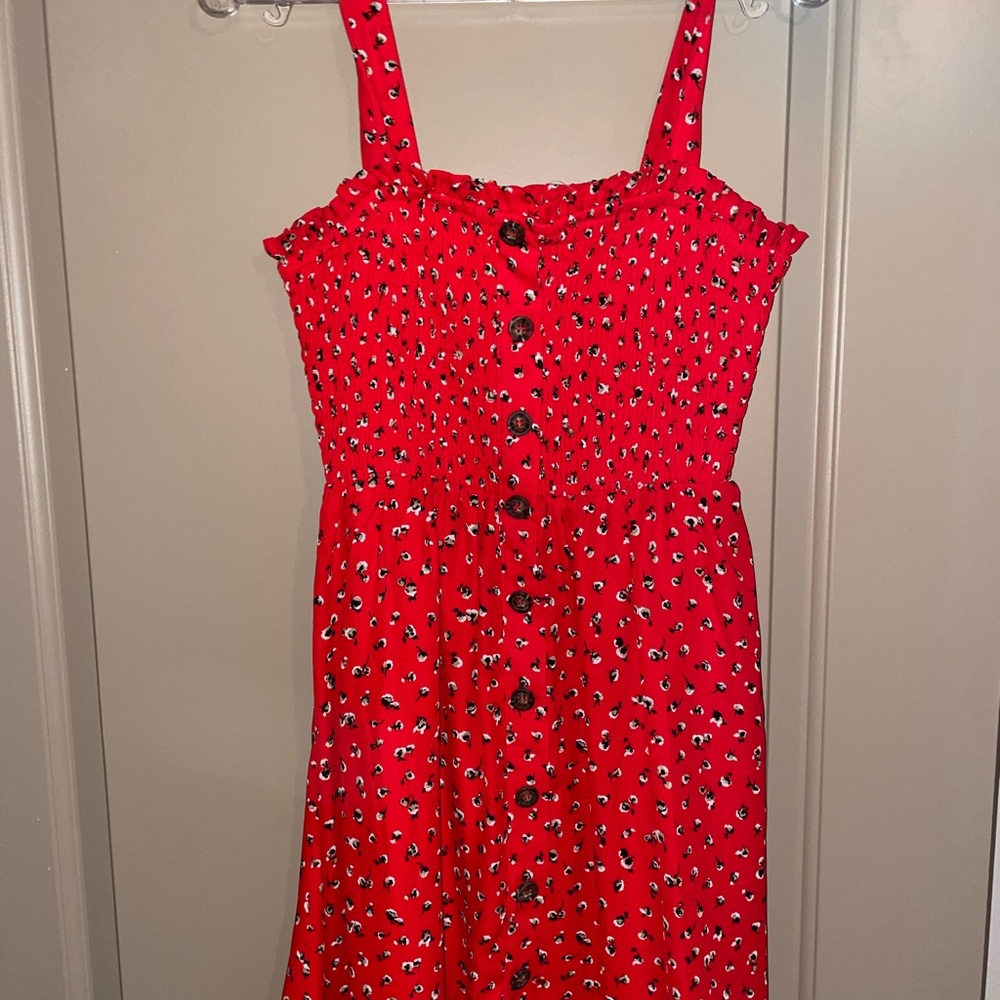 Boutique Red Floral Dress - Size M - worn once